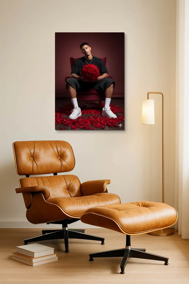 Living Room Okuma Caramel Eames Lounge