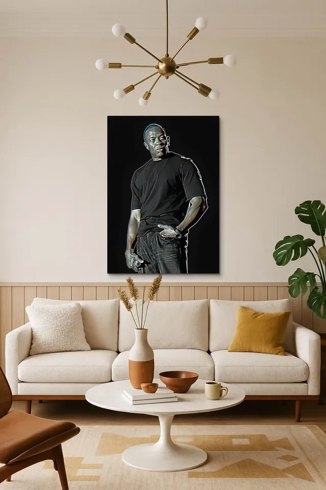 Living Room Salon Decor Mid Century Walnut Sputnik