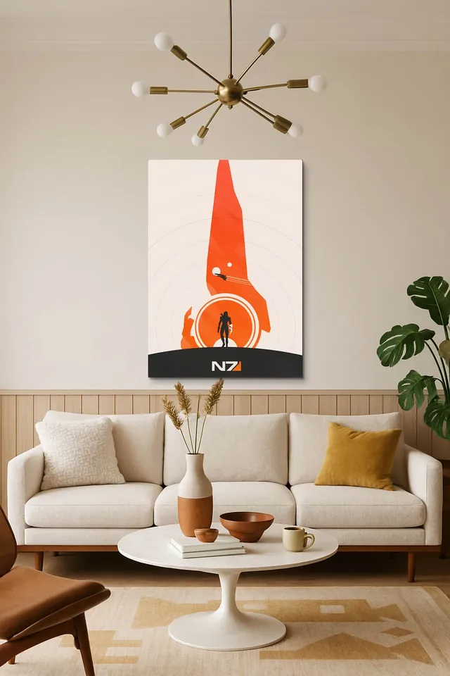 Living Room Salon Decor Mid Century Walnut Sputnik