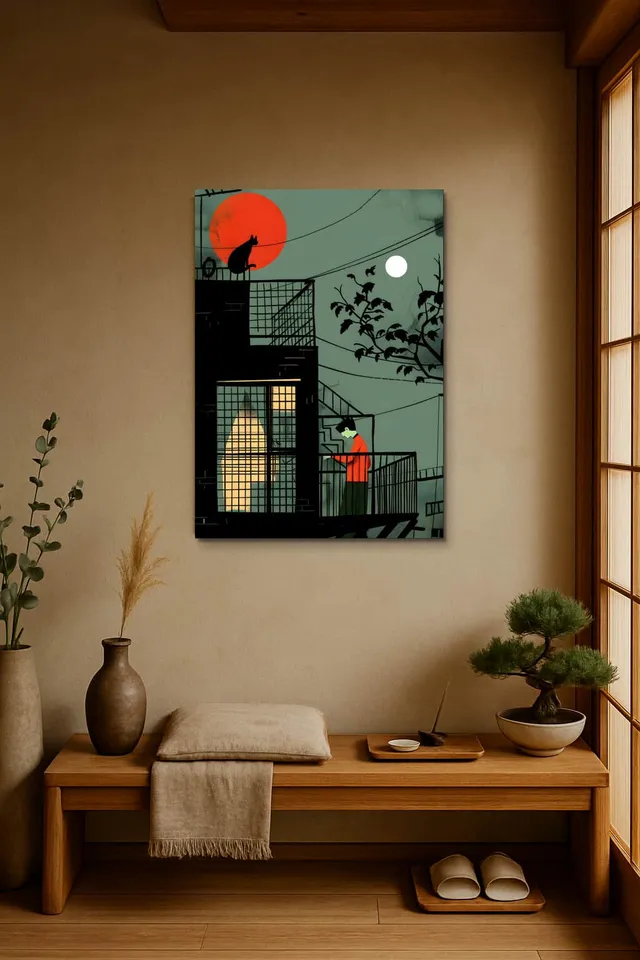 Living Room Japandi Shoji Screen