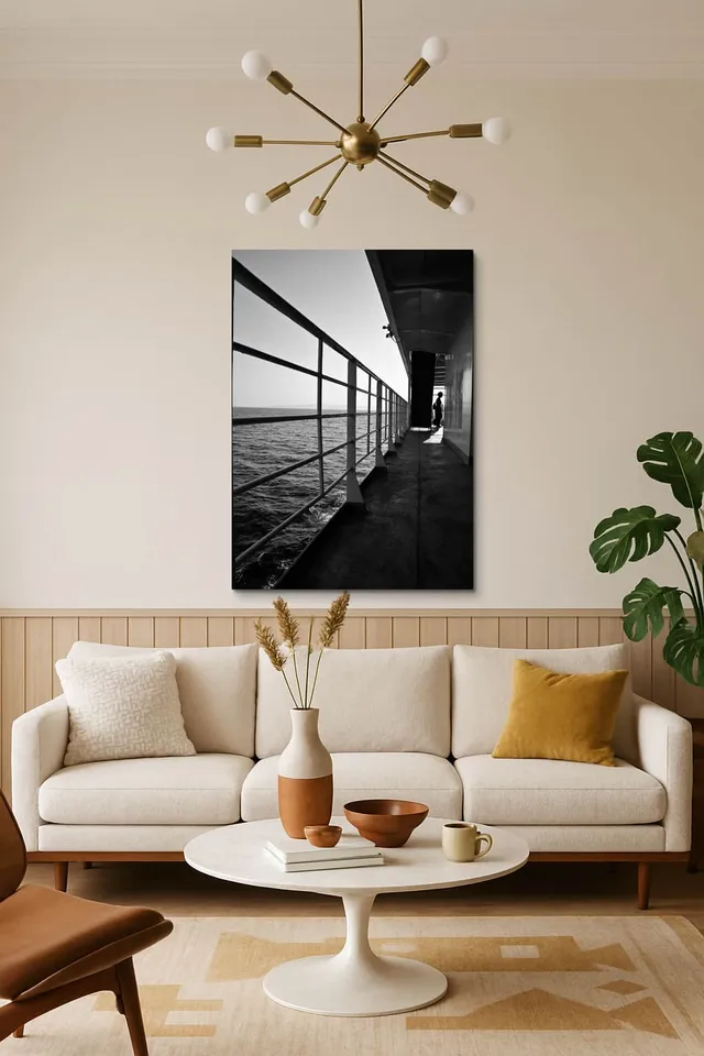 Living Room Salon Decor Mid Century Walnut Sputnik