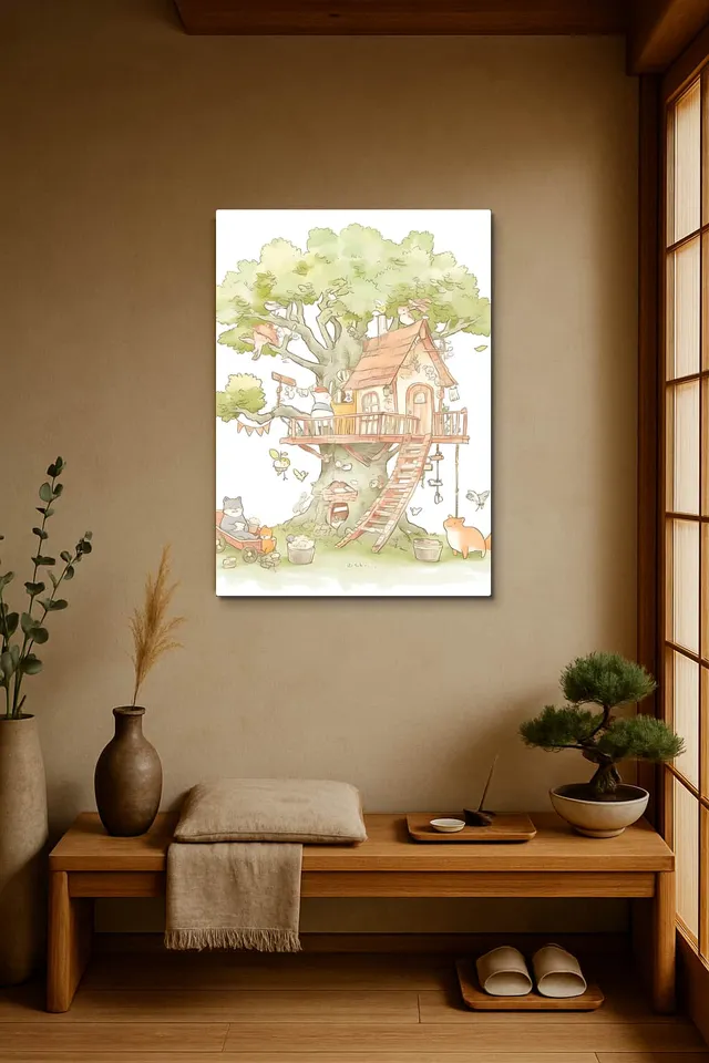 Living Room Japandi Shoji Screen
