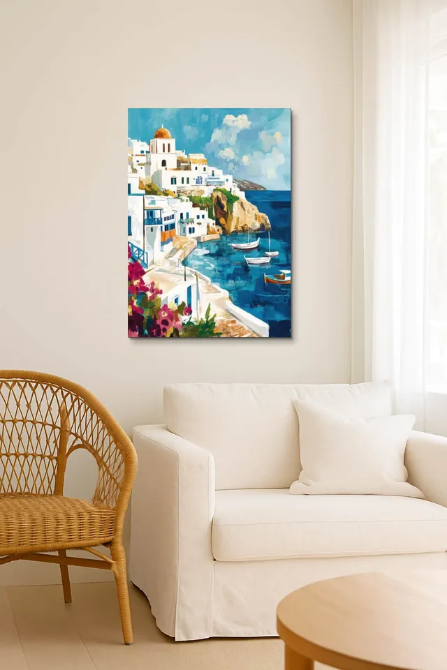 Living Room Salon Coastal Rattan Airy