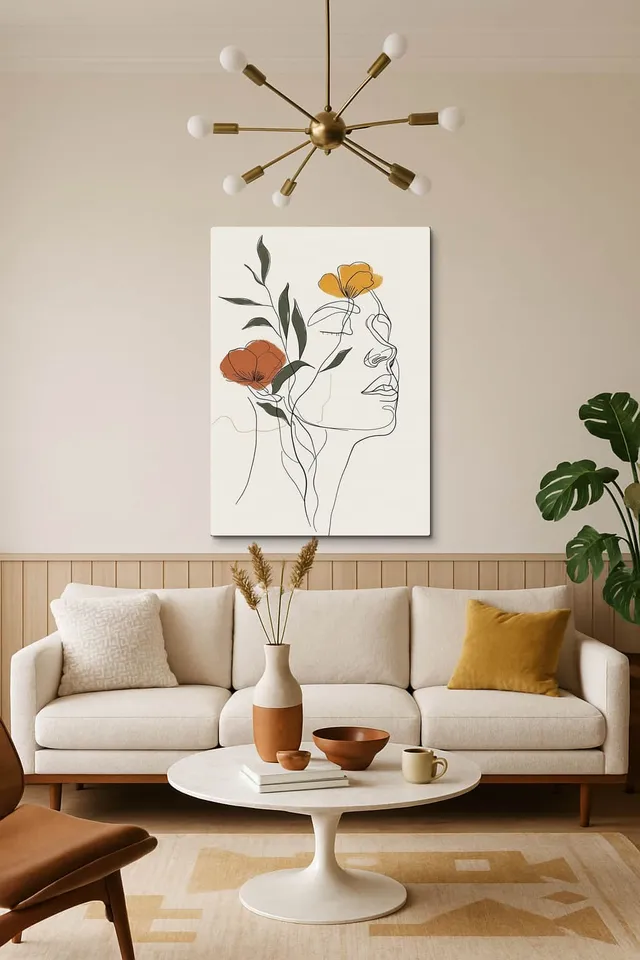 Living Room Salon Decor Mid Century Walnut Sputnik