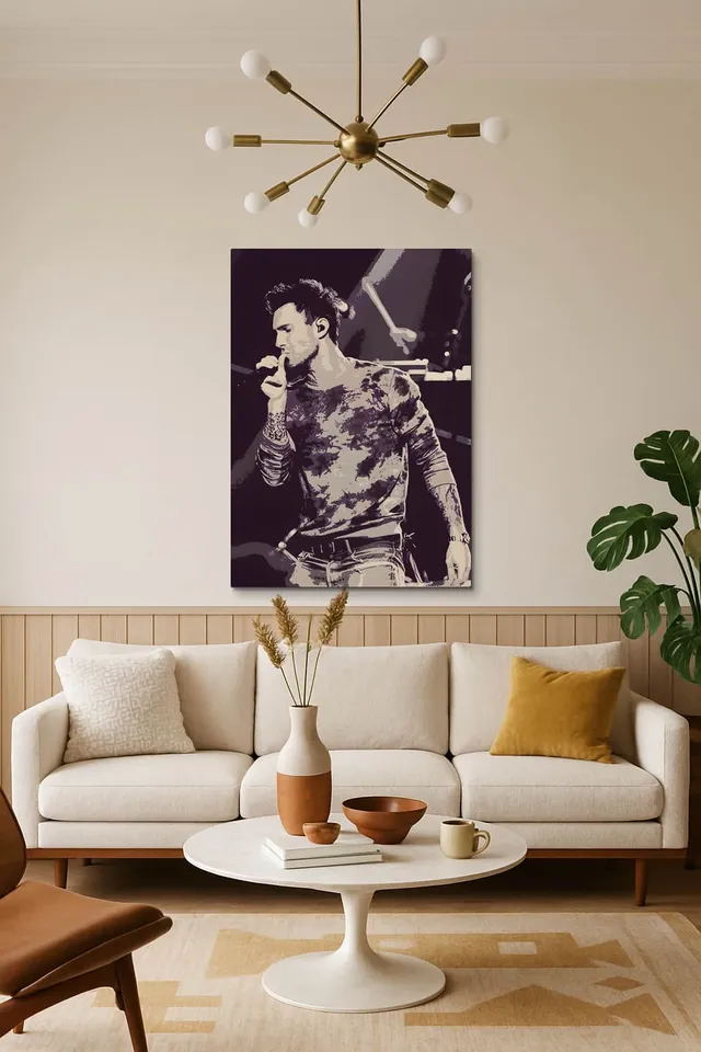 Living Room Salon Decor Mid Century Walnut Sputnik