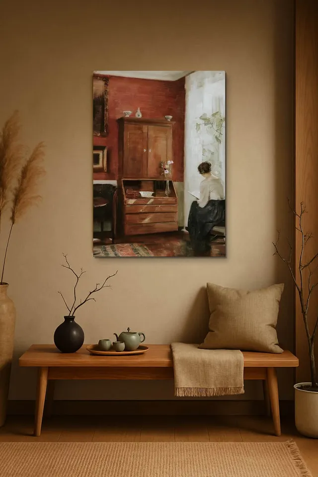 Living Room Japandi Oak Bench
