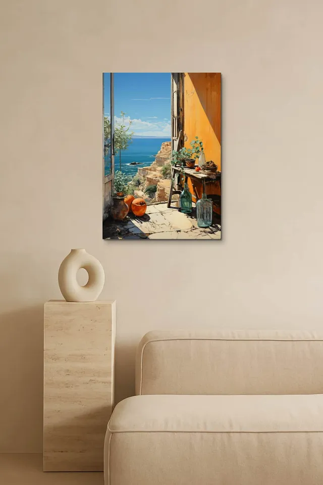 Living Room Salon Empty Travertine Curator