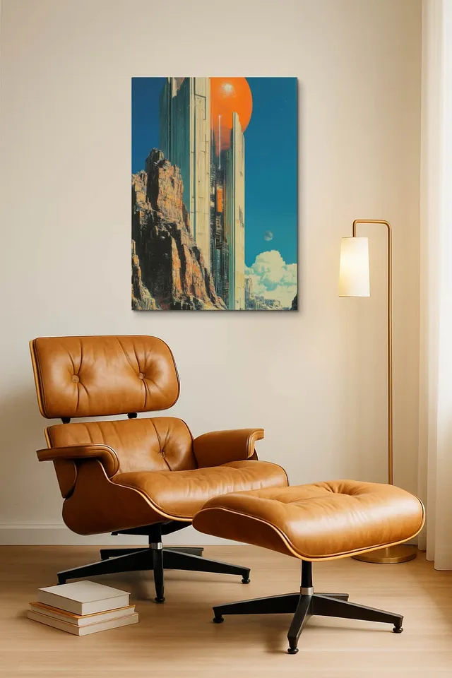 Living Room Okuma Caramel Eames Lounge