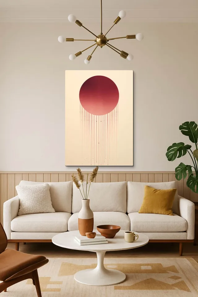 Living Room Salon Decor Mid Century Walnut Sputnik