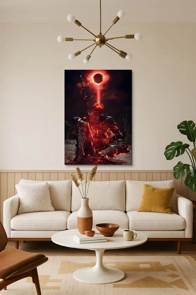 Living Room Salon Decor Mid Century Walnut Sputnik