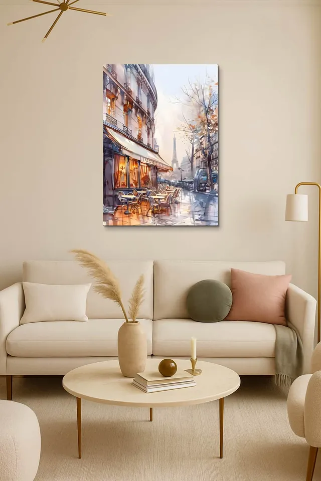 Living Room Salon Decor Cream Armchair Pair