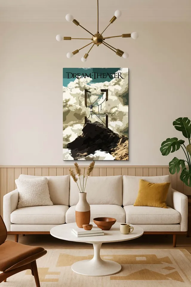 Living Room Salon Decor Mid Century Walnut Sputnik