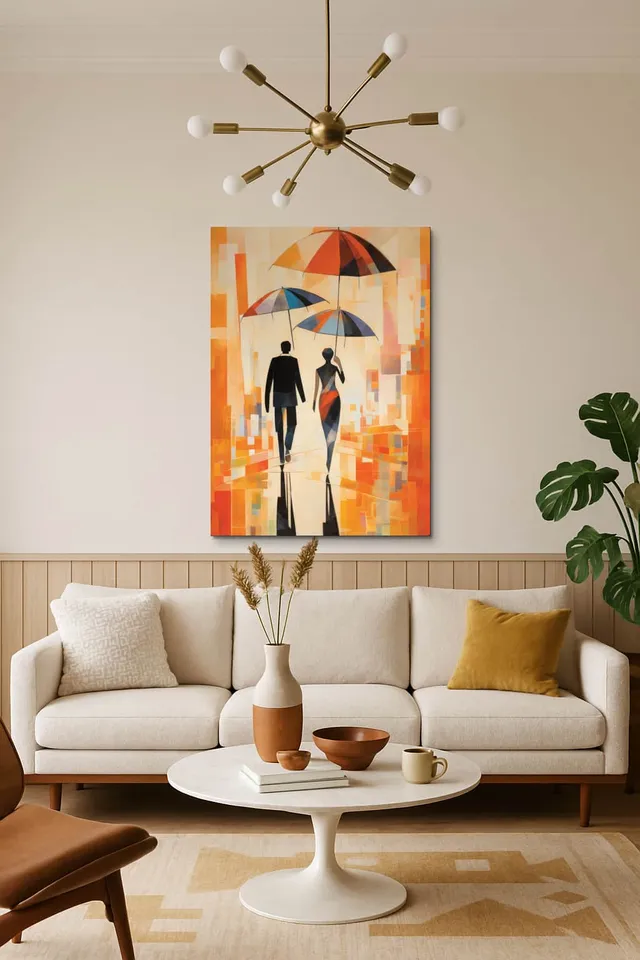 Living Room Salon Decor Mid Century Walnut Sputnik