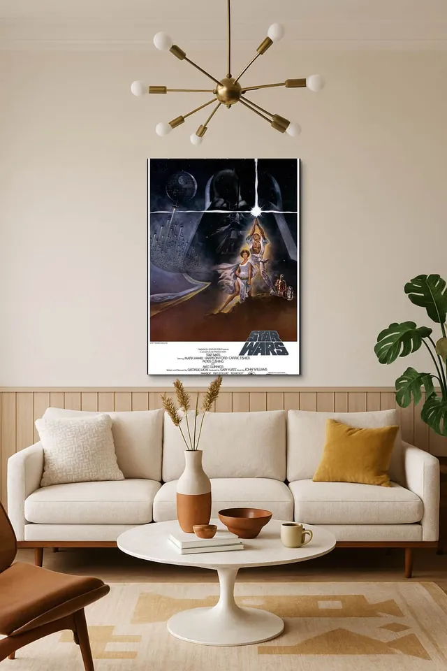 Living Room Salon Decor Mid Century Walnut Sputnik