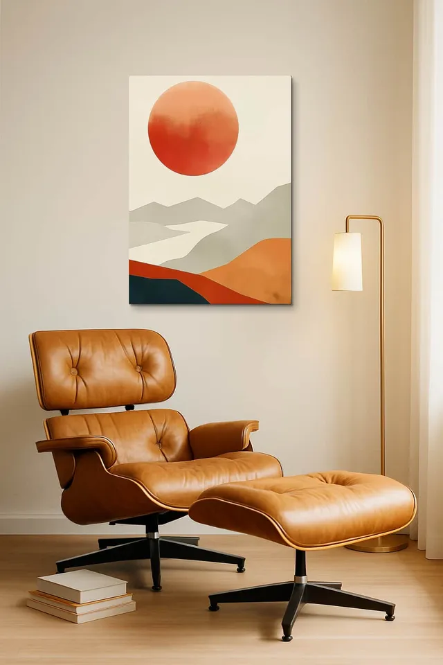 Living Room Okuma Caramel Eames Lounge
