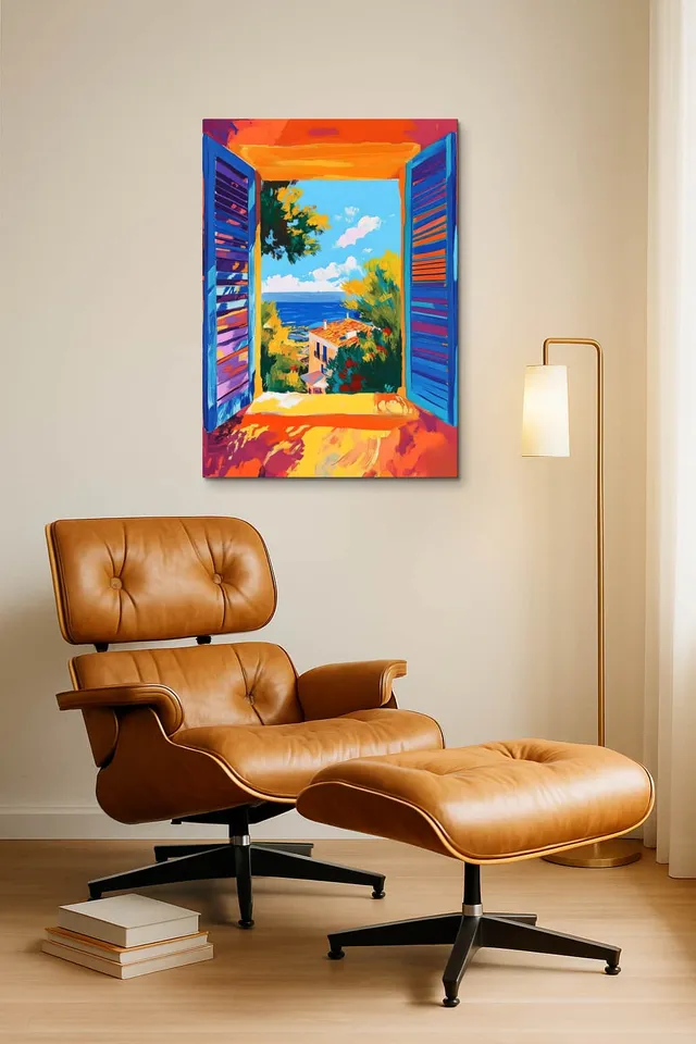 Living Room Okuma Caramel Eames Lounge