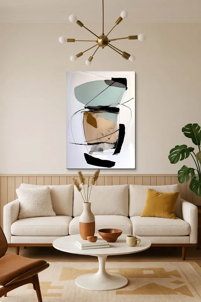 Living Room Salon Decor Mid Century Walnut Sputnik