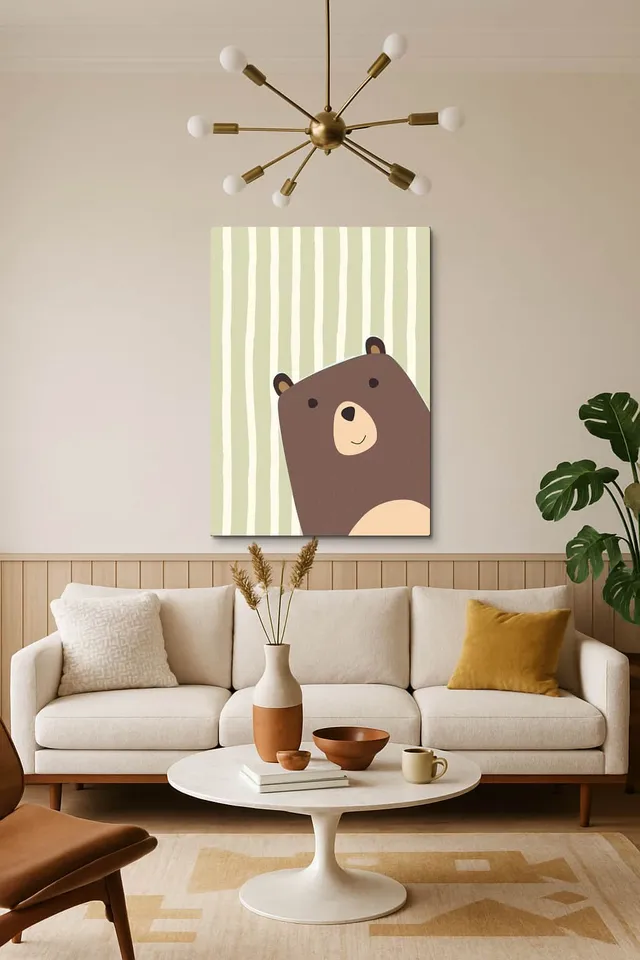 Living Room Salon Decor Mid Century Walnut Sputnik