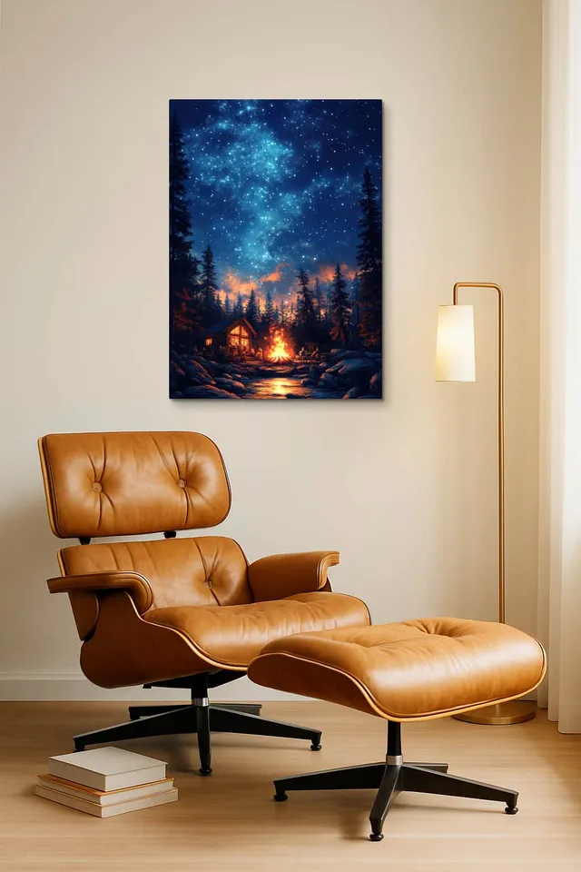 Living Room Okuma Caramel Eames Lounge