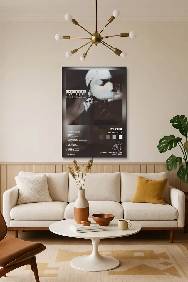 Living Room Salon Decor Mid Century Walnut Sputnik