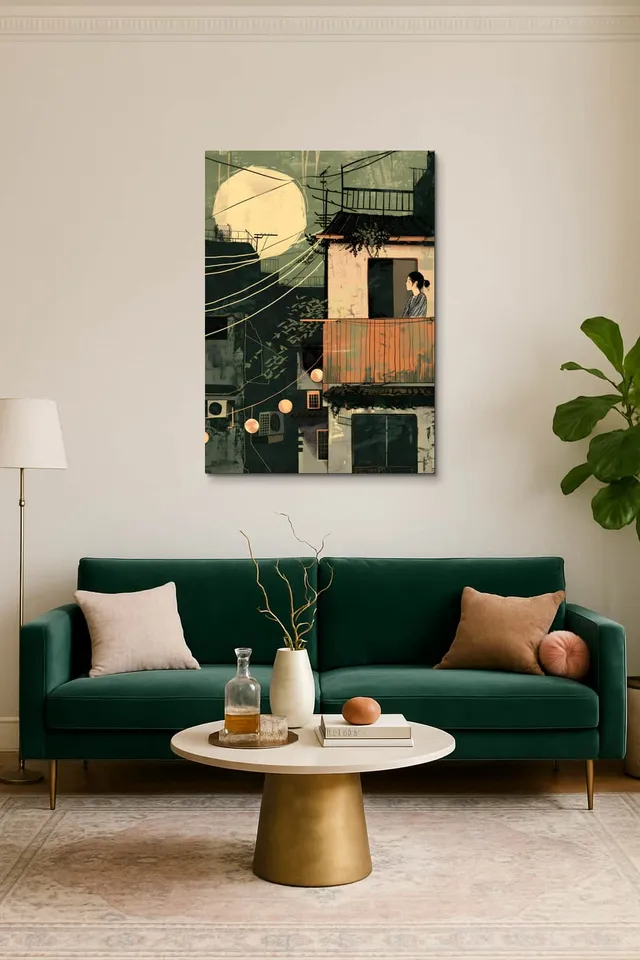 Living Room Salon Decor Emerald Velvet Sofa