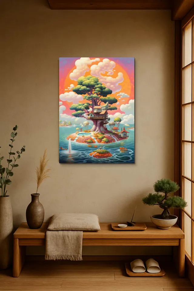 Living Room Japandi Shoji Screen