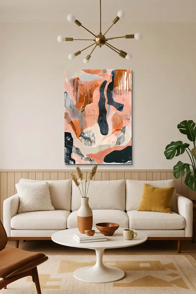 Living Room Salon Decor Mid Century Walnut Sputnik