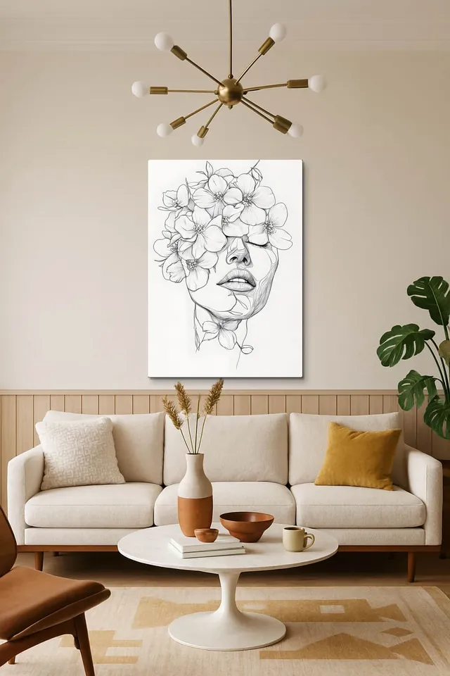 Living Room Salon Decor Mid Century Walnut Sputnik