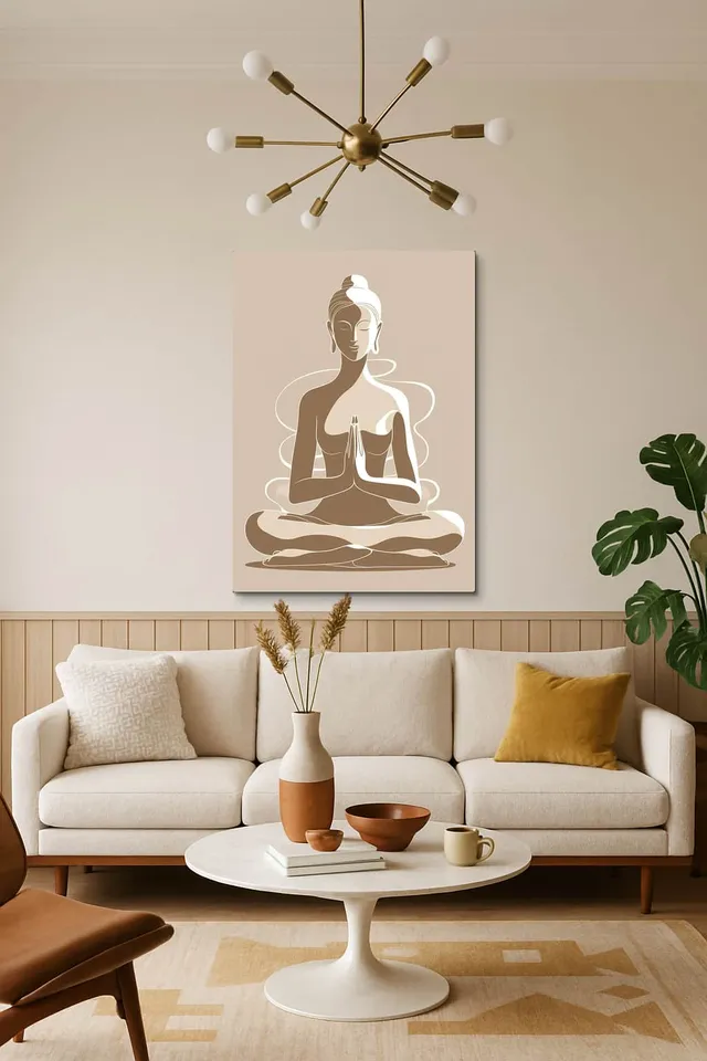 Living Room Salon Decor Mid Century Walnut Sputnik