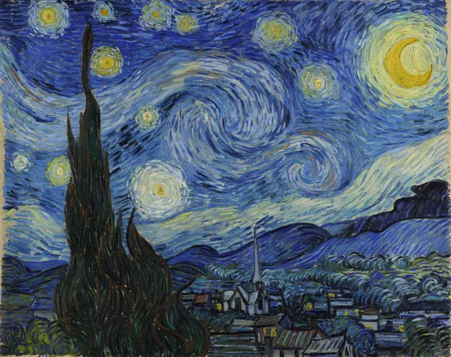 The Starry Night metal tablo