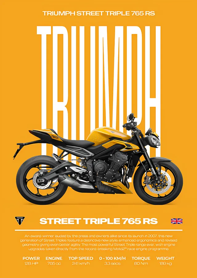 Triumph Street Triple 765 RS metal tablo