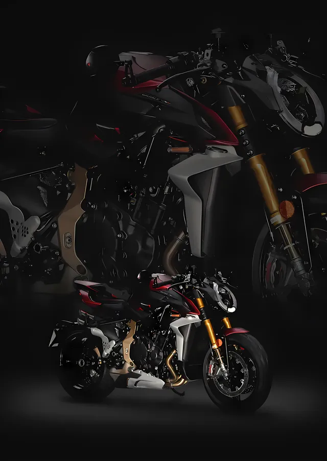 Gece Işığında Naked Motosiklet metal tablo