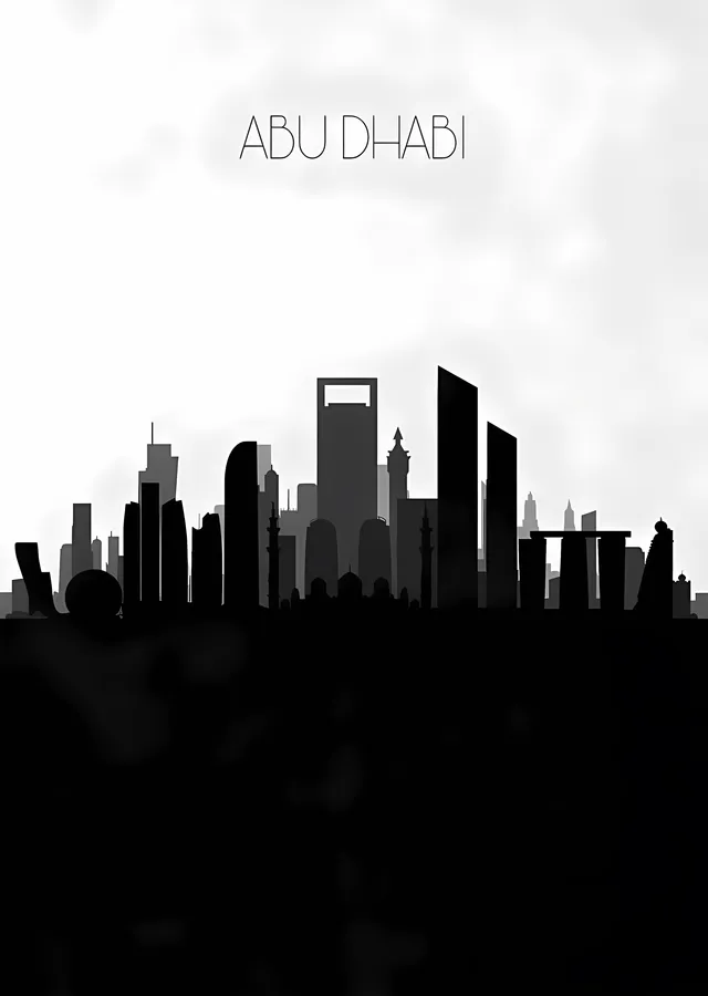 Abu Dabi Silueti metal tablo