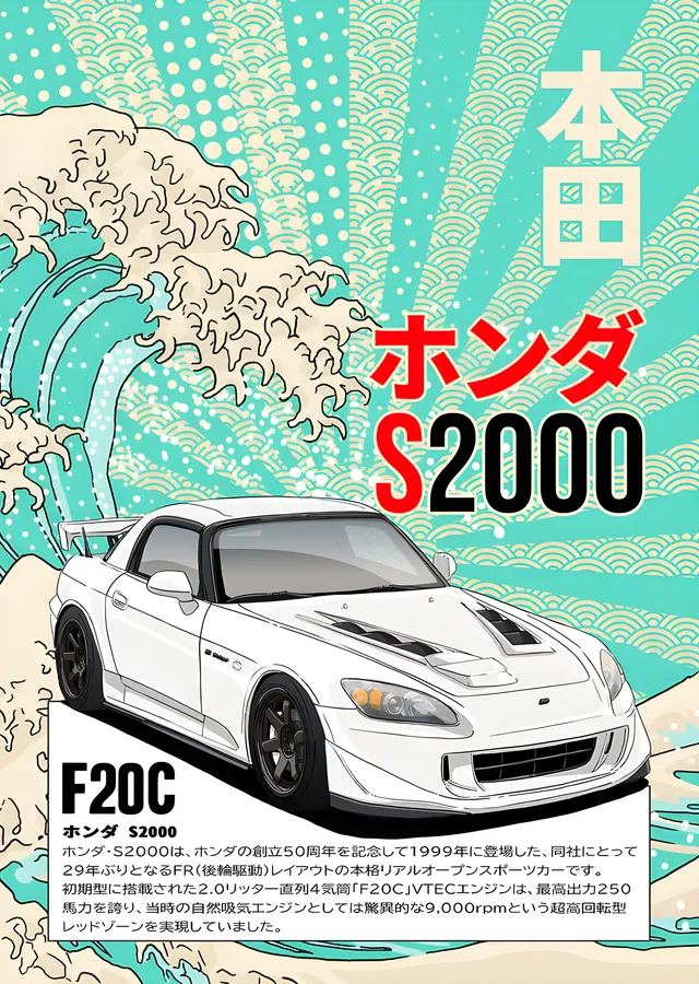 Honda S2000 F20C metal tablo