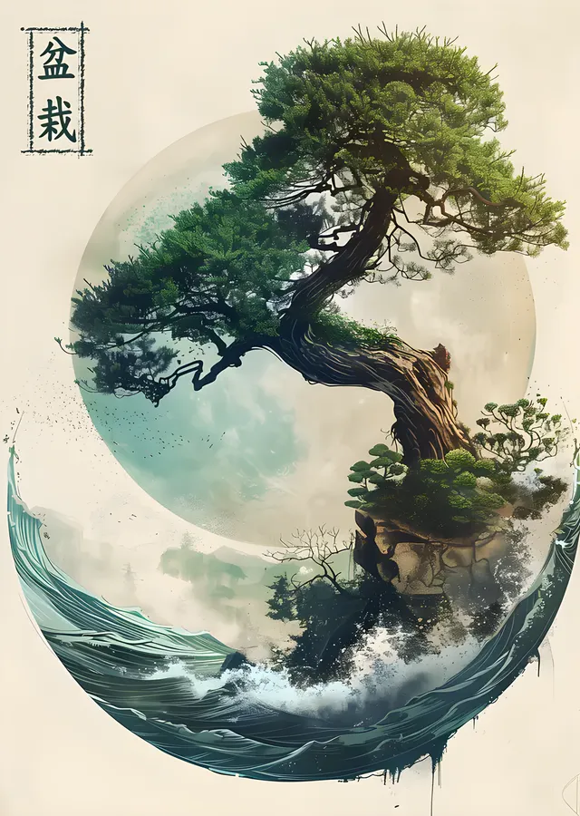 Bonsai metal tablo