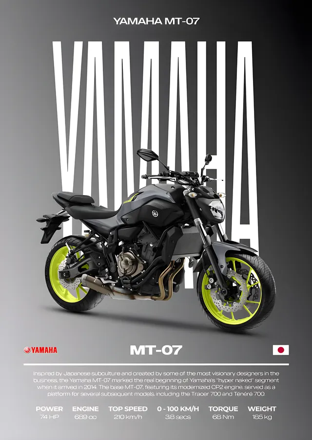 Yamaha MT-07 metal tablo