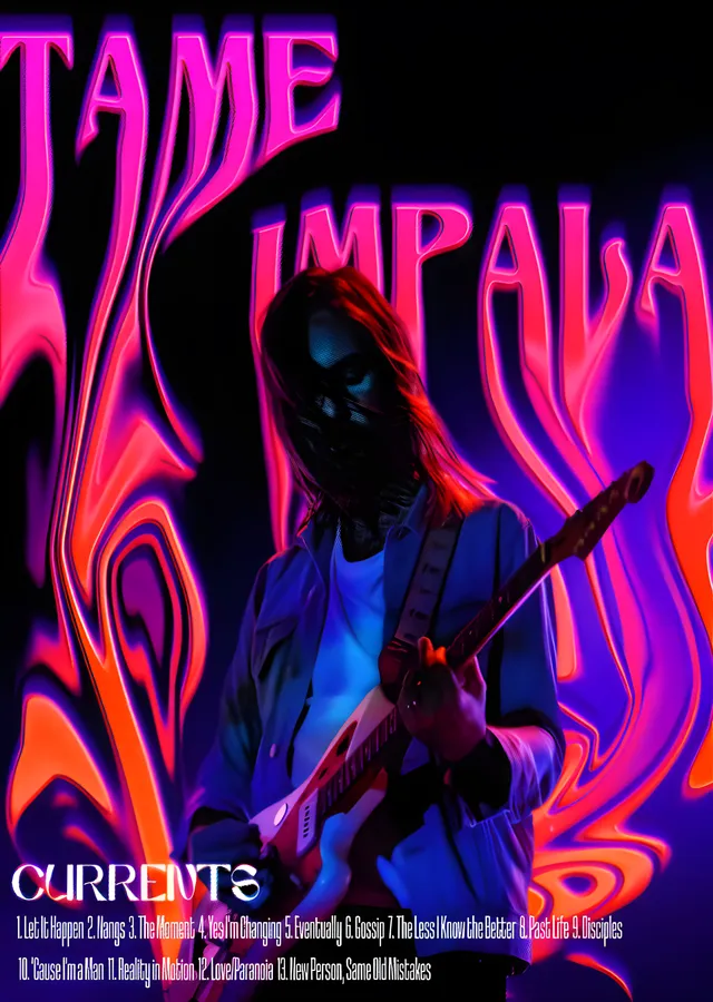 Tame Impala: Currents · Sıvı Deformasyon metal tablo
