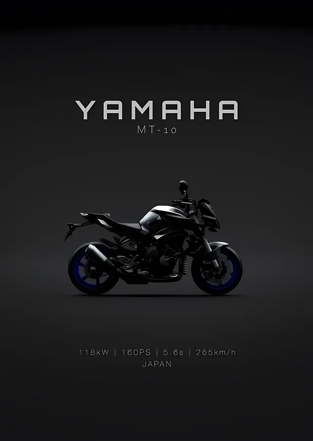 Yamaha MT-10 - Karanlık metal tablo