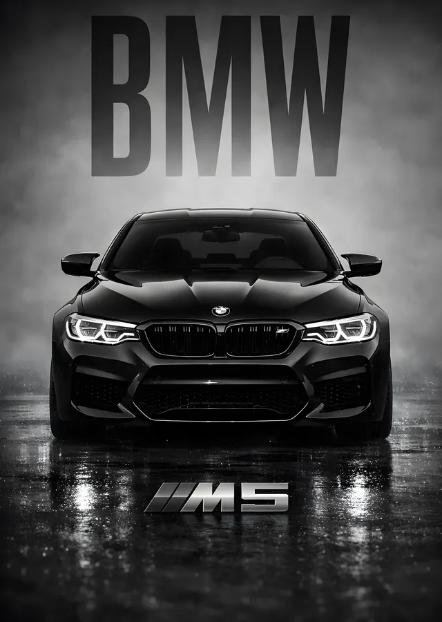 BMW M5: Güç ve Zarafet metal tablo
