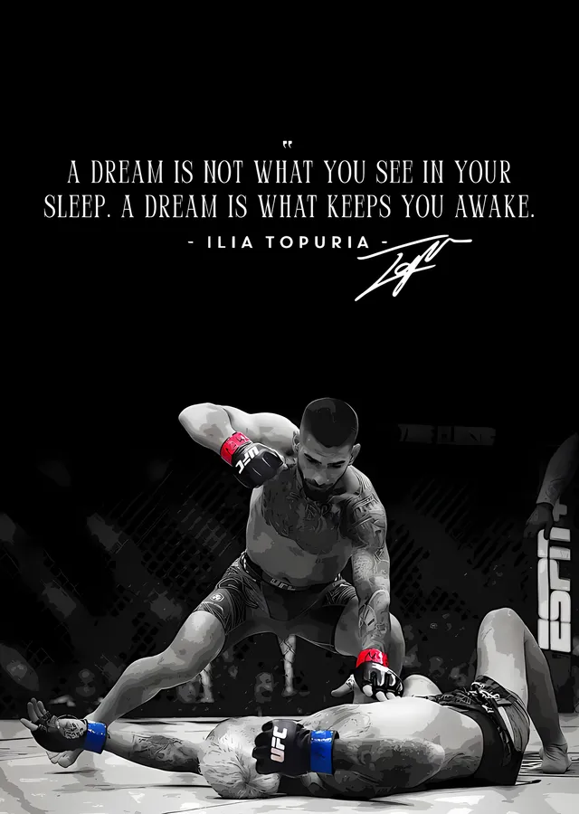 Ilia Topuria: A Dream Is What Keeps You Awake metal tablo