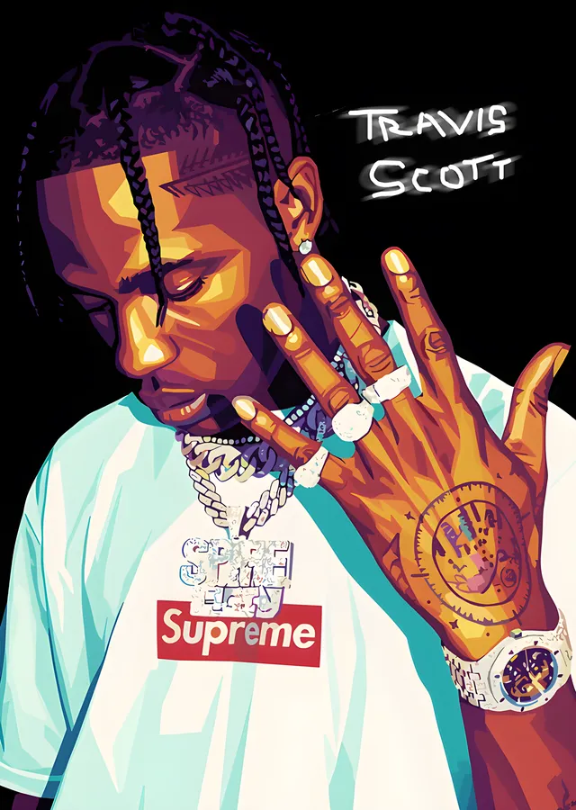 Travis Scott: Pop Art metal tablo