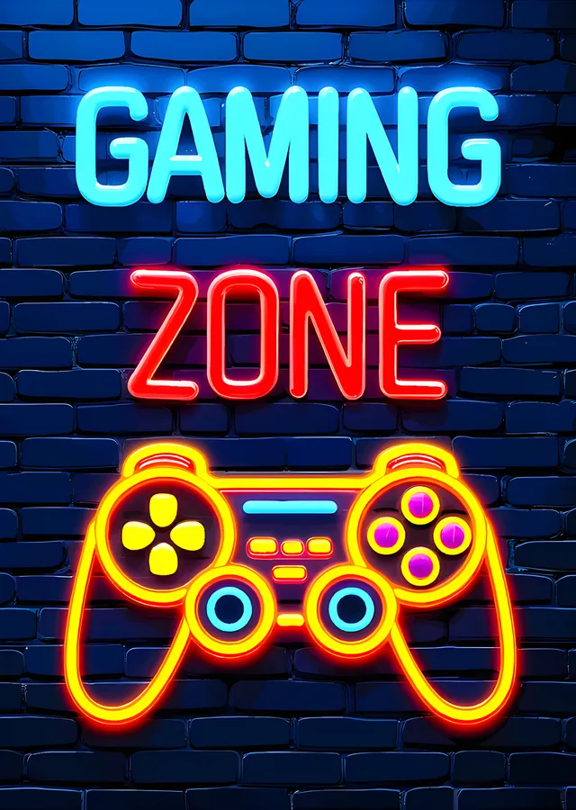 Gaming Zone: Neon Kol metal tablo