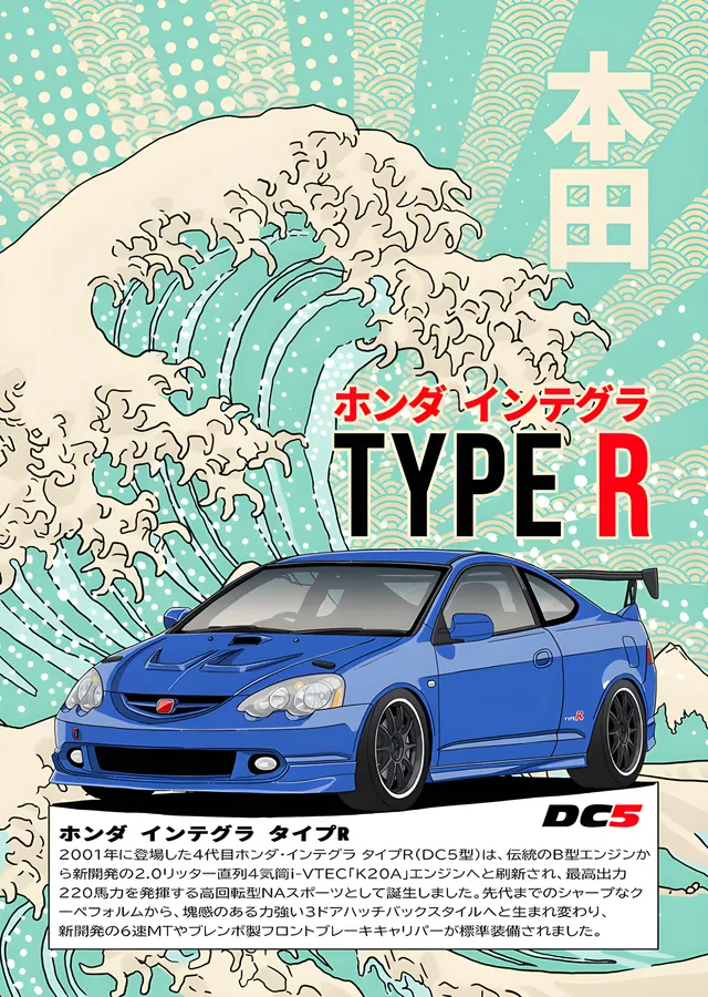 Honda Integra Type R DC5 metal tablo