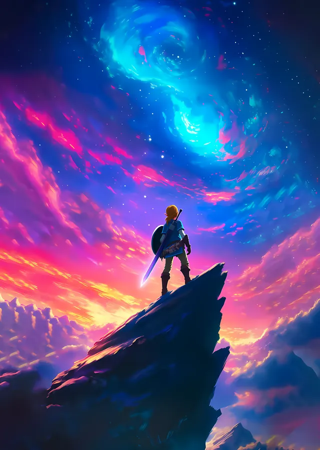 The Legend of Zelda: Renkli Gökyüzü metal tablo