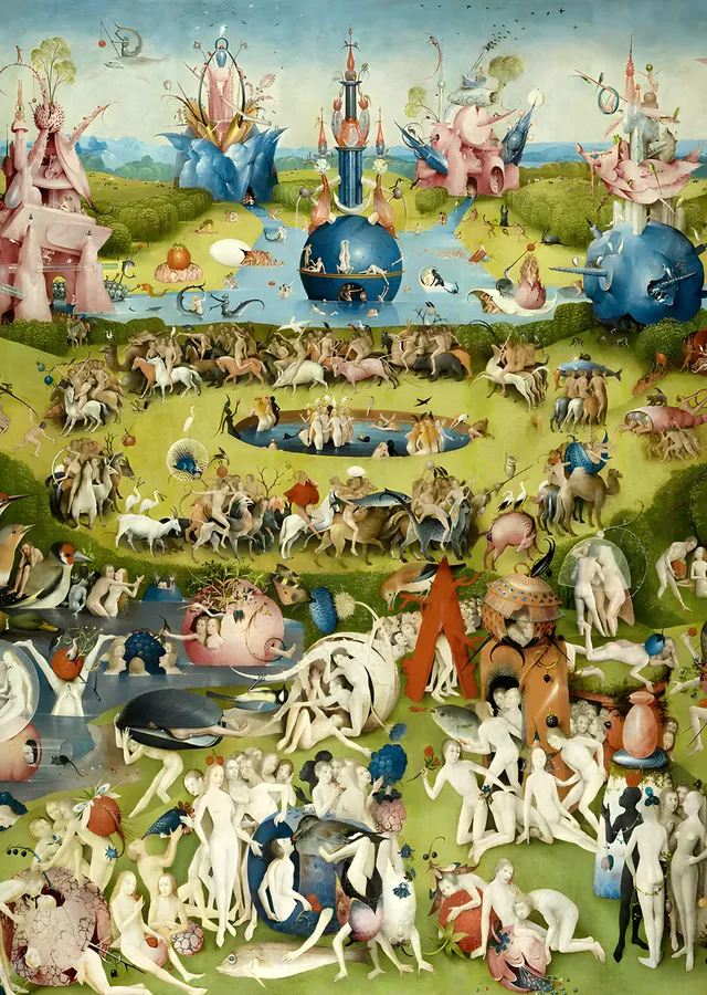Hieronymus Bosch - Dünyevi Zevkler Bahçesi metal tablo