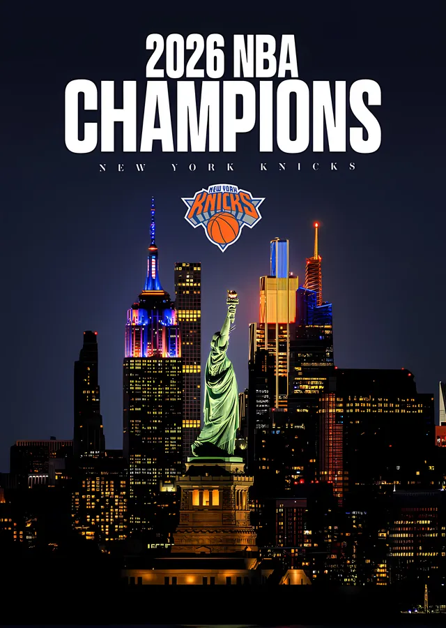 2026 NBA Champions: New York Knicks metal tablo
