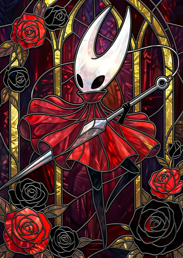 Hollow Knight: Vitray ve Güller metal tablo