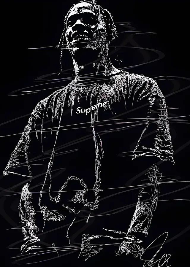 Travis Scott: Çizgi metal tablo