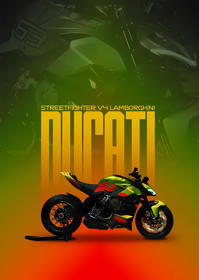 Ducati Streetfighter V4 Lamborghini metal tablo