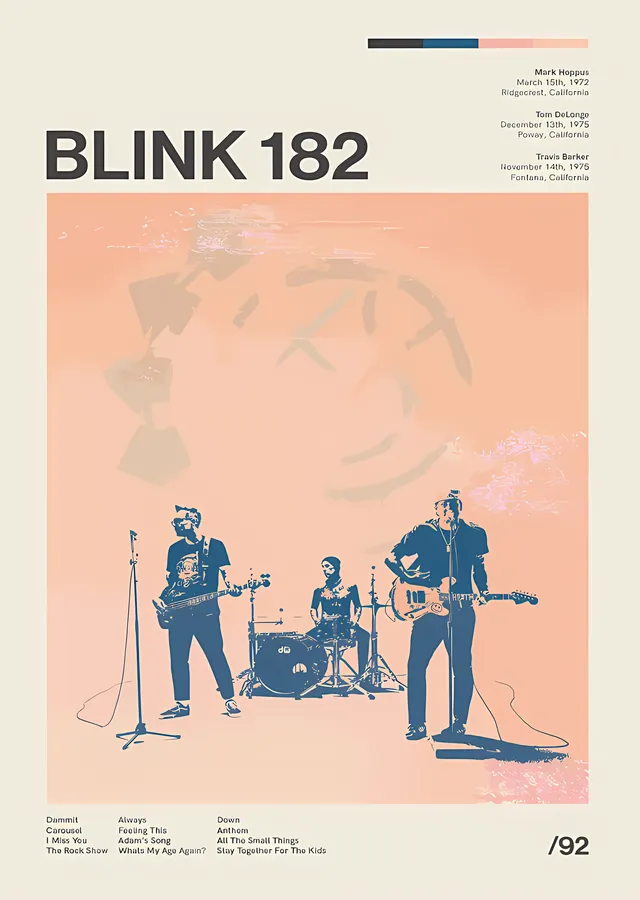 Blink 182 metal tablo